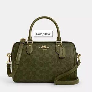 Coach Medium Rowan Satchel Bag In Signature Canvas - Olive